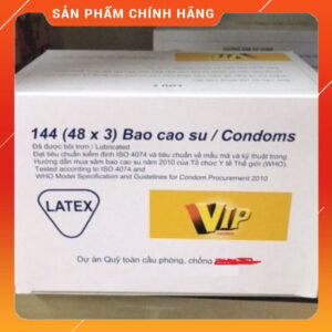 Bao cao su Vip giá rẻ-hộp 144 cái dùng cho gia đình, nhà nghỉ, khách sạn