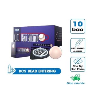 Bao Cao Su Bead Entering Hộp 10 Chiếc Chính Hãng - Siêu Mỏng 0.01mm, Nhiều Gel, Kèm Bi Silicon