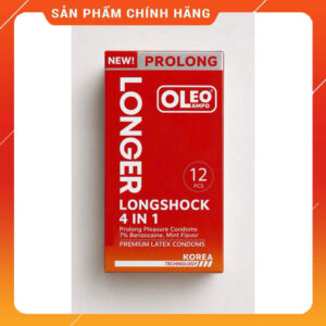 Bao Cao Su OLEO LONGSHOCK 4IN1 Hộp 12 Chiếc Chính Hãng Kéo Dài Thời Gian