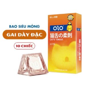 Bao Cao Su OLO Lưỡi Mèo Gai Mềm Size 52mm Hộp 10 Cái Chính Hãng Tăng Khoái Cảm