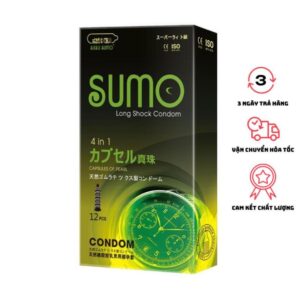 Bao Cao Su SUMO Siêu Mỏng Có Gai Hộp 12 Chiếc Kéo Dài Thời Gian Chính Hãng