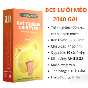 Bao Cao Su SLM Gai Lưỡi Mèo Size 52mm, Siêu Mỏng và Nhiều Gel Bôi Trơn - Hộp 10