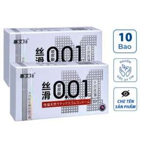 Bao cao su 001mm Muaisi trắng, bcs siêu mỏng 0.01mm chống xuất tinh sớm kéo dài thời gian quan hệ