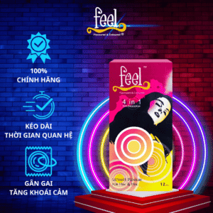 Bao cao su Feel 4 in 1 12 bao - Giúp kéo dài thời gian quan hệ