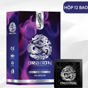 Bao Cao Su Dragon 003 Siêu Mỏng,gai nổi, 10% Lidocain kéo dài thời gian-hộp 10c