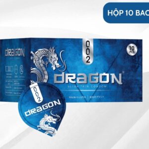 Bao Cao Su Dragon BLUE 002 Siêu Mỏng, gai nổi, 10% Lidocain kéo dài thời gian cực lâu-Hộp 10c