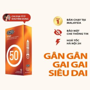 Bao Cao Su Gân Gai CARE 50 Nhiều Gel Bôi Trơn, Kéo Dài Thời Gian, Hương Dứa Rừng Hộp 12