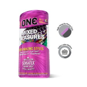 Bao Cao Su ONE-One Mixed Pleasuares 4in1 size 53mm Hộp 12c