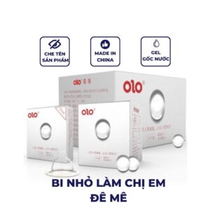 Bao Cao Su bi OLO Siêu Mỏng 001 Trắng Hạt Silicone - Kích Thích Điểm G
