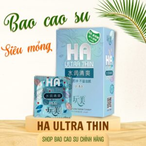 Bao cao su HA Ultrathin 002 siêu mỏng nhiều gel - Hộp 100 cái BCS nội địa Trung