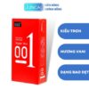 Bao cao su Juncai đỏ, trơn, nhiều gel bôi trơn hương vani 0.01 mm cao cấp-hộp dọc