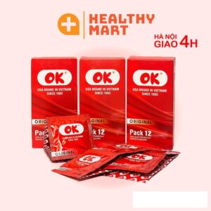 Bao cao su OK Thái Lan màu đỏ-Hộp 12c