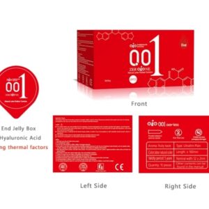 Bao cao su OiO đỏ siêu mỏng 001, gel nóng, cảm giác chân thật Hộp 10
