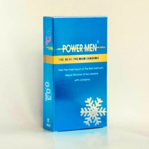 Bao cao su Powermen siêu mỏng, kéo dài hương bạc hà mát lạnh INVI 0.03 Hộp 12