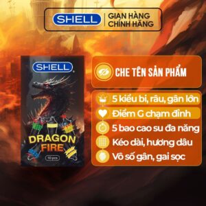 Bao cao su Shell Dragon Fire-Hộp 5 bao gai, bi nổi lớn + 5 bao Shell Performax-Hộp 10c