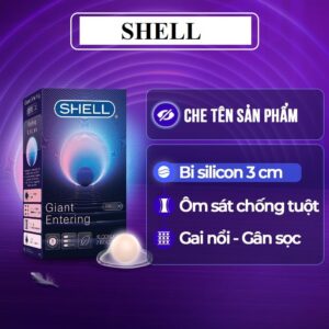 Bao cao su Shell Giant Entering gân nổi, bi tăng 3cm-Hộp 10 cái SHELL