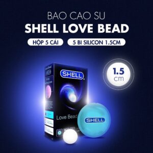 Bao cao su Shell Love Bead gân nổi, kéo dài thời gian, bi tăng 1.5cm-Hộp 5 cái SHELL