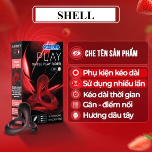 Bao cao su Shell Play Rider-Tổng hợp 6 tính năng+phụ kiện-Hộp 10 cái SHELL