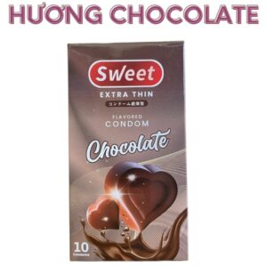 Bao cao su Sweet extrathin hương chocolate trải nghiệm mới lạ, size 52mm, hộp 10