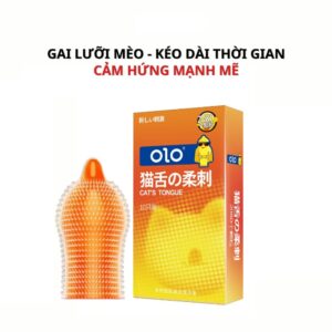 Bao cao su gai lưỡi mèo Olo gai mềm lớn tăng khoái cảm tăng cảm hứng