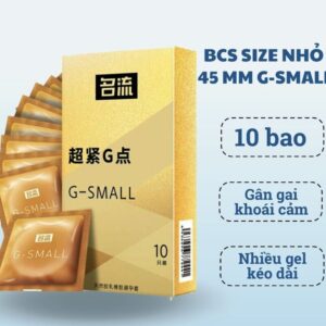 Bao cao su gai size nhỏ 45mm GSMALL, bcs size nhỏ siêu mỏng chống xuất tinh sớm