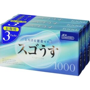 Bao cao su siêu mỏng Nhật Bản Jex Sugousu 1000 siêu co giãn, 12 chiếc